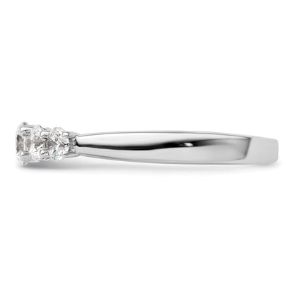 14K White Gold 5 Stone Simulated Diamond Band
