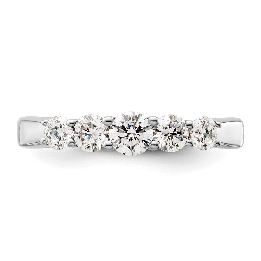 14K White Gold 5 Stone Simulated Diamond Band