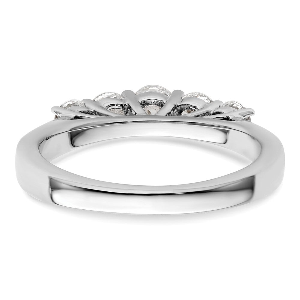 14K White Gold 5 Stone Simulated Diamond Band