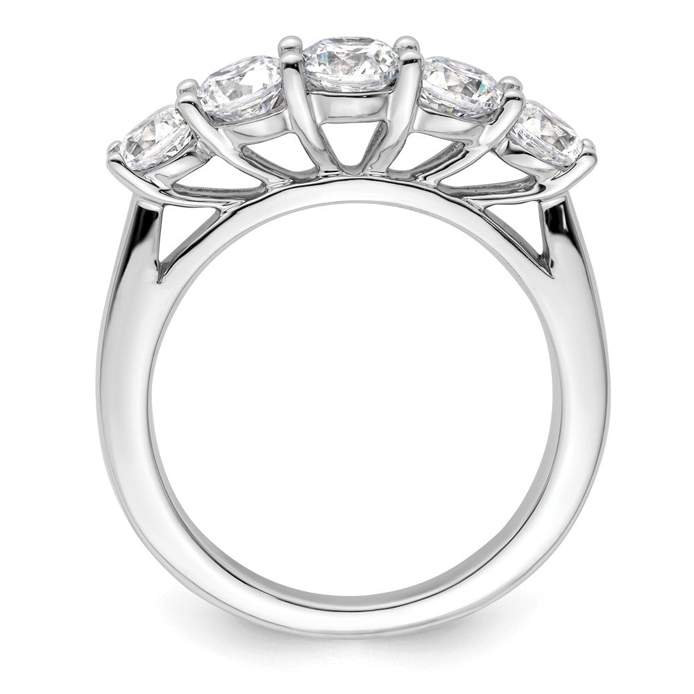 14K White Gold 5 Stone Simulated Diamond Band