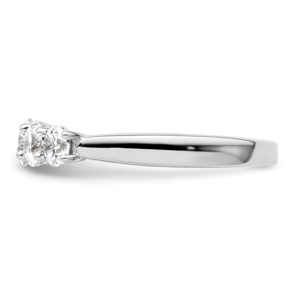 14K White Gold 5 Stone Simulated Diamond Band