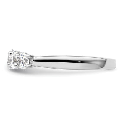 14K White Gold 5 Stone Simulated Diamond Band