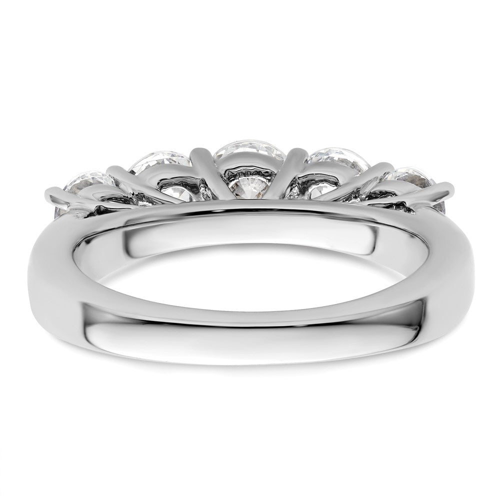 14K White Gold 5 Stone Simulated Diamond Band