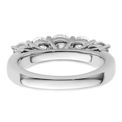 14K White Gold 5 Stone Simulated Diamond Band