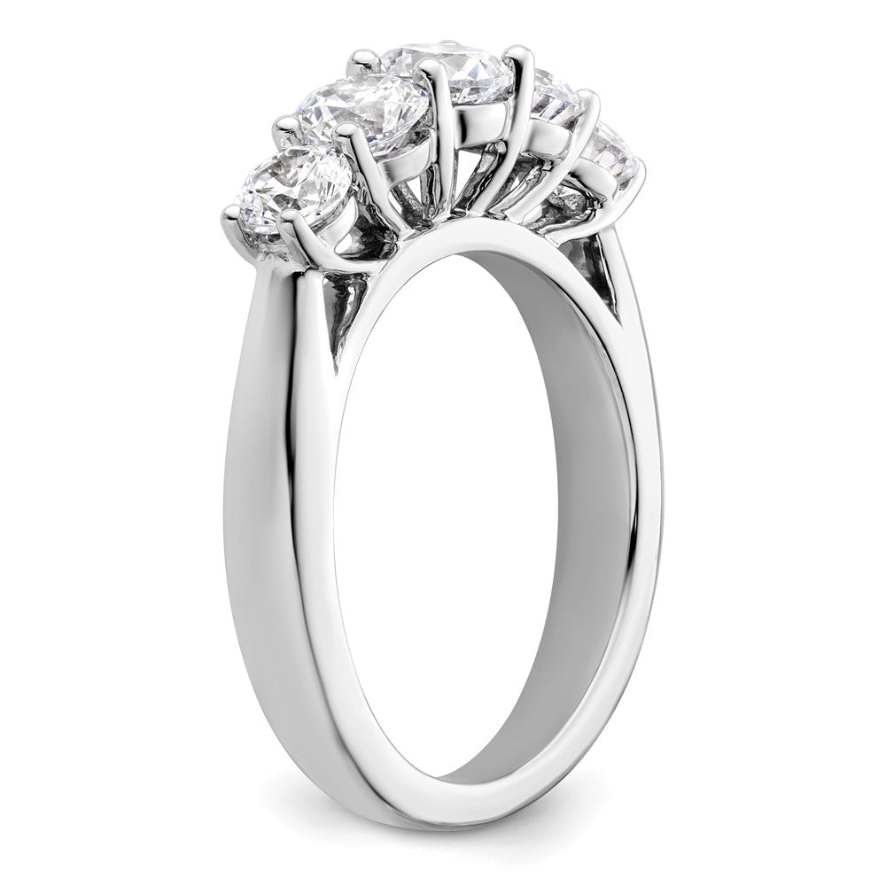14K White Gold 5 Stone Simulated Diamond Band