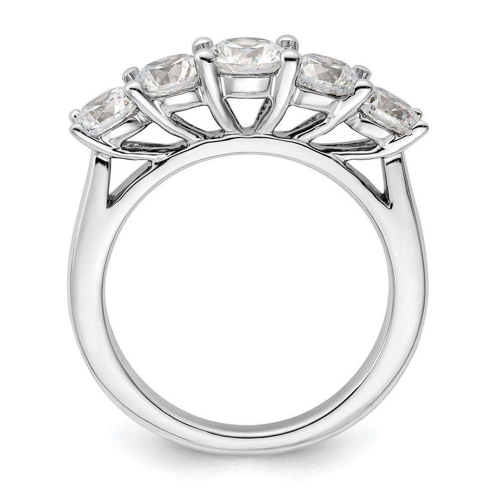 14K White Gold 5 Stone Simulated Diamond Band