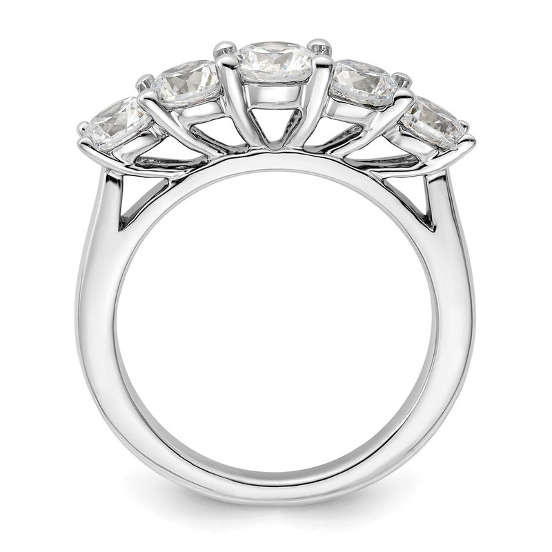 14K White Gold 5 Stone Simulated Diamond Band