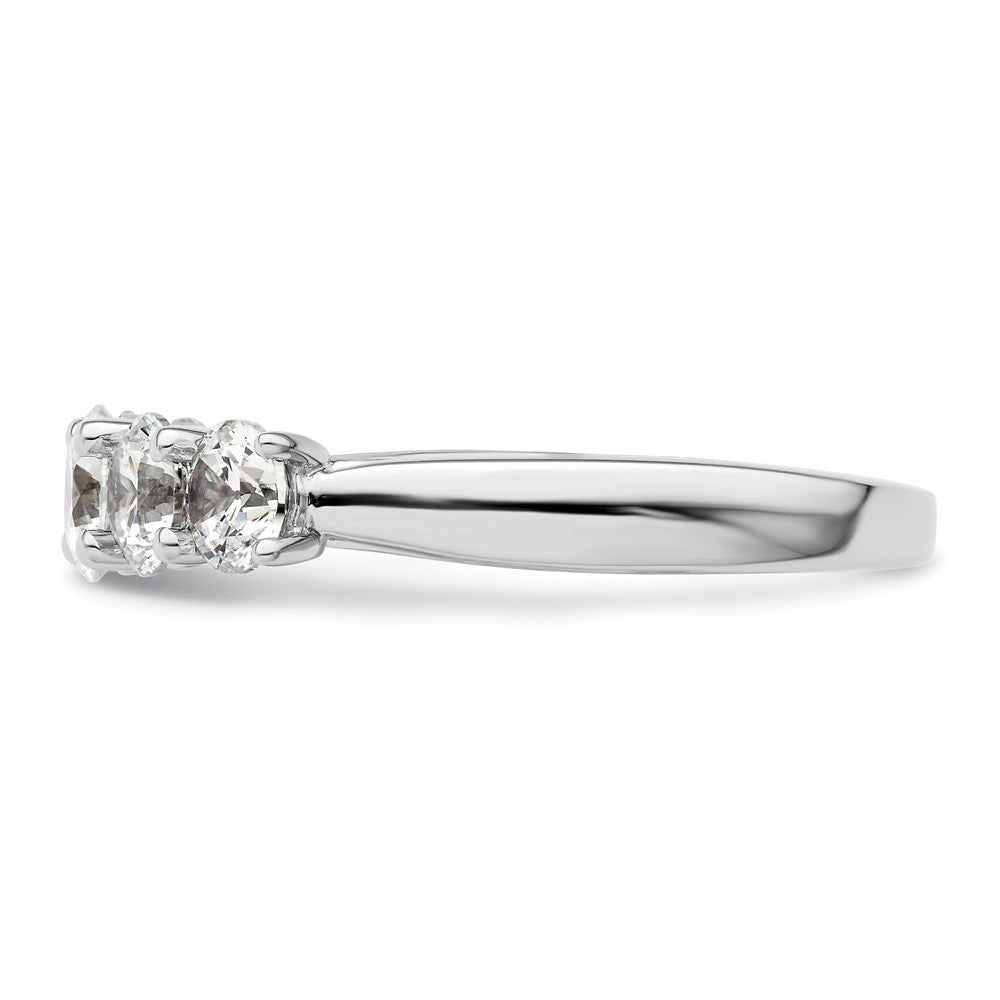 14K White Gold 5 Stone Simulated Diamond Band