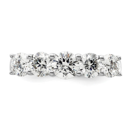 14K White Gold 5 Stone Simulated Diamond Band