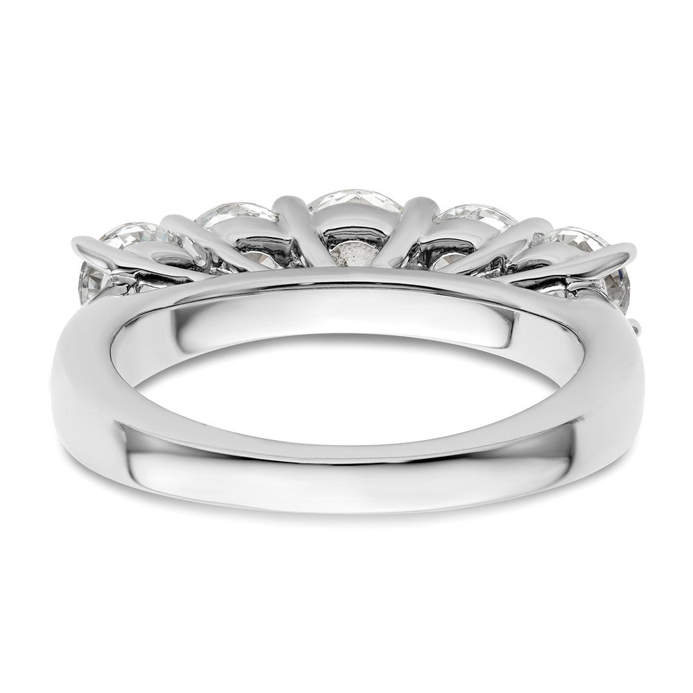 14K White Gold 5 Stone Simulated Diamond Band