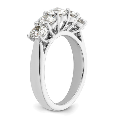 14K White Gold 5 Stone Simulated Diamond Band