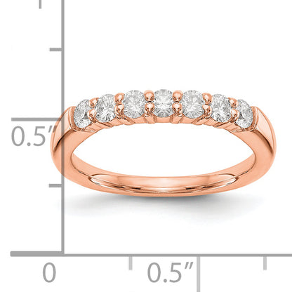 14K Rose Gold 7-Stone Real Diamond Band