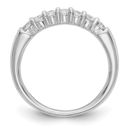 14k White Gold 3/4 Ct. Lab Grown Diamond VS/SI+ G+ Seven Stone Complete Fashion Band