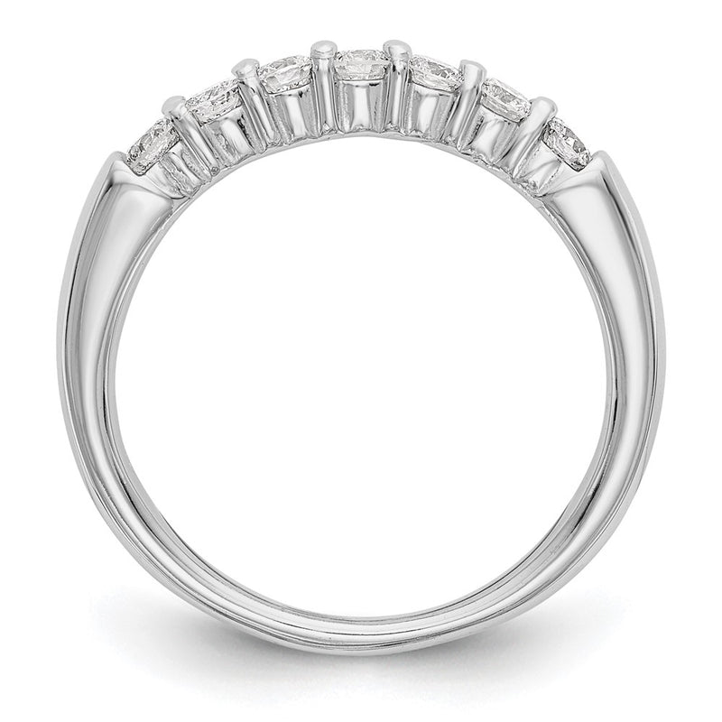 14k White Gold 3/4 Ct. Lab Grown Diamond VS/SI+ G+ Seven Stone Complete Fashion Band