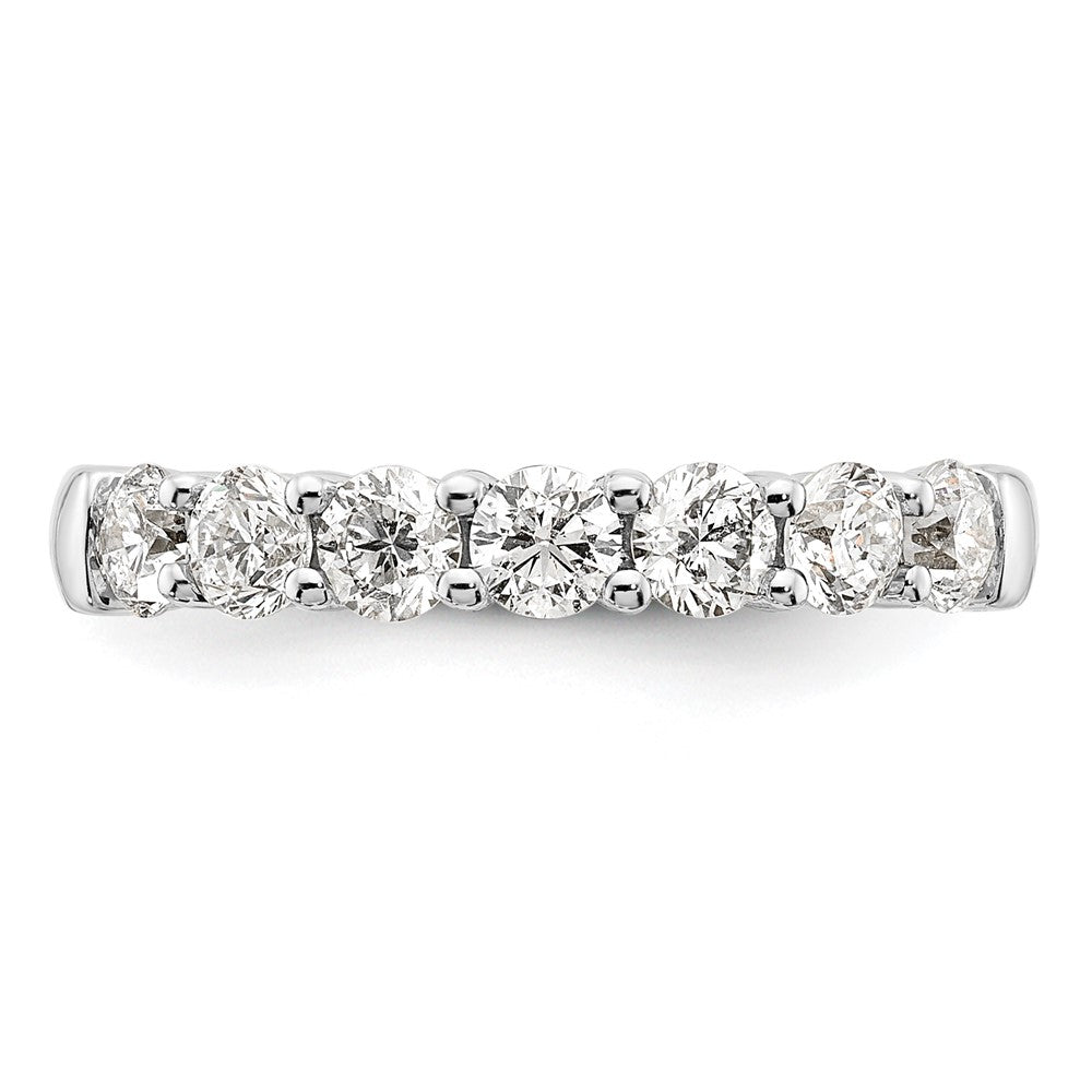 14K White Gold 7 Stone Shared Prong 1.2 Carat Complete Round Diamond Band