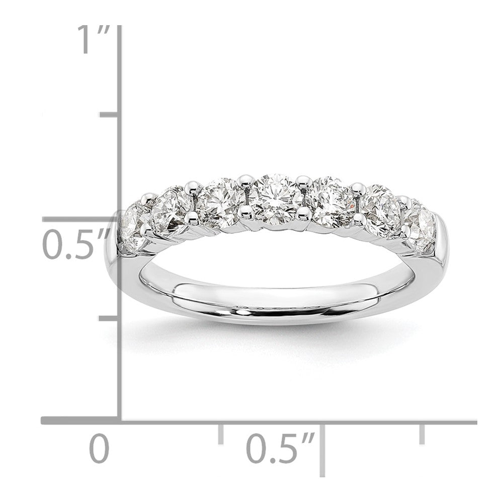 14k White Gold 1 1/5 Ct. Lab Grown Diamond VS/SI+ G+ Seven Stone Fashion Band Ring