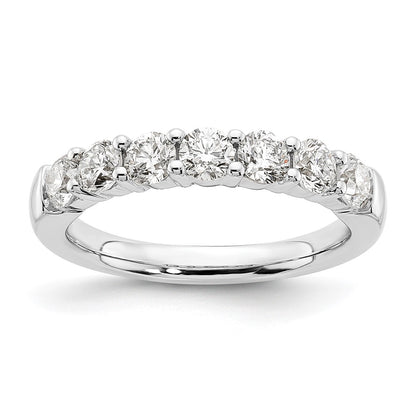 14K White Gold 7 Stone Shared Prong 1.2 Carat Complete Round Diamond Band
