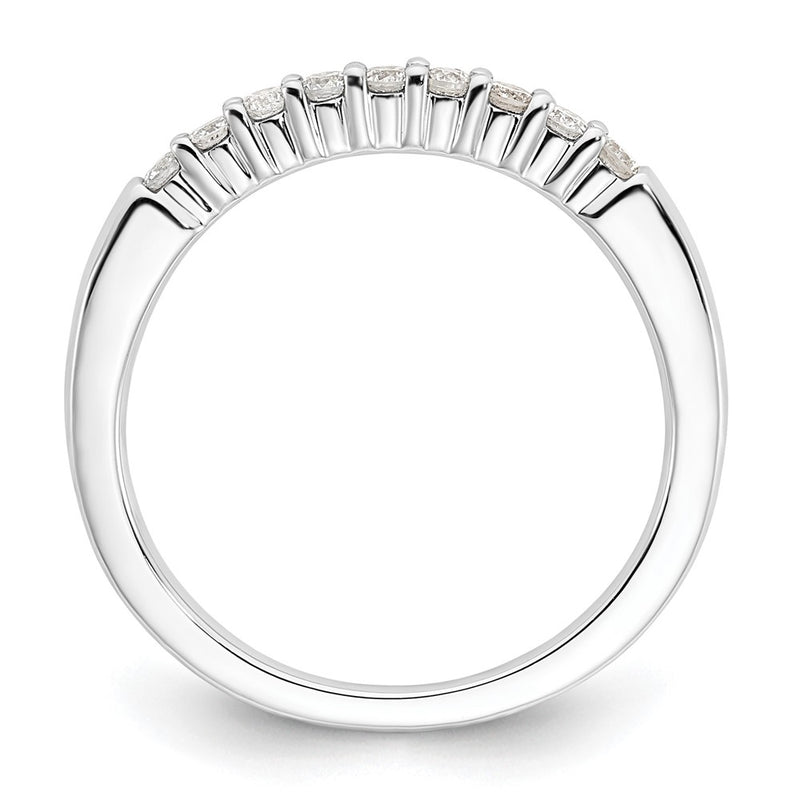 14k White Gold 1/4 Ct. Lab Grown Diamond VS/SI+ G+ Nine Stone Fashion band