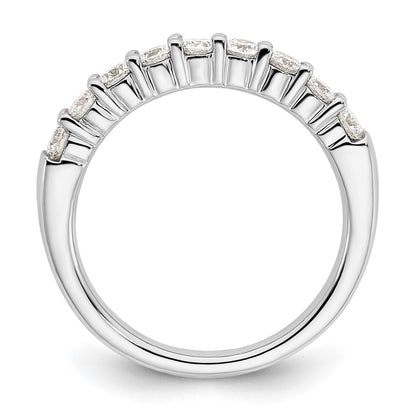 14k White Gold 3/4 Ct. Lab Grown Diamond VS/SI+ G+ Nine Stone Complete Fashion band