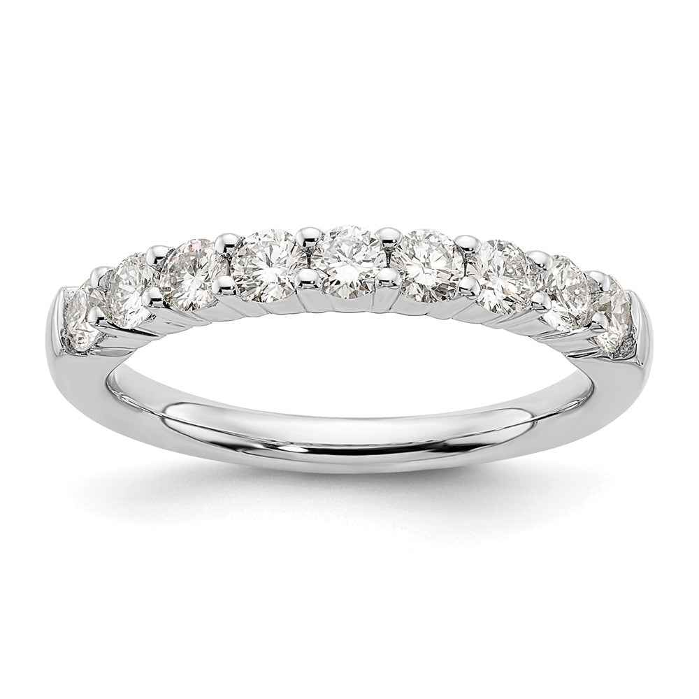 14k White Gold 3/4 Ct. Lab Grown Diamond VS/SI+ G+ Nine Stone Complete Fashion band