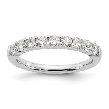 14k White Gold 3/4 Ct. Lab Grown Diamond VS/SI+ G+ Nine Stone Complete Fashion band