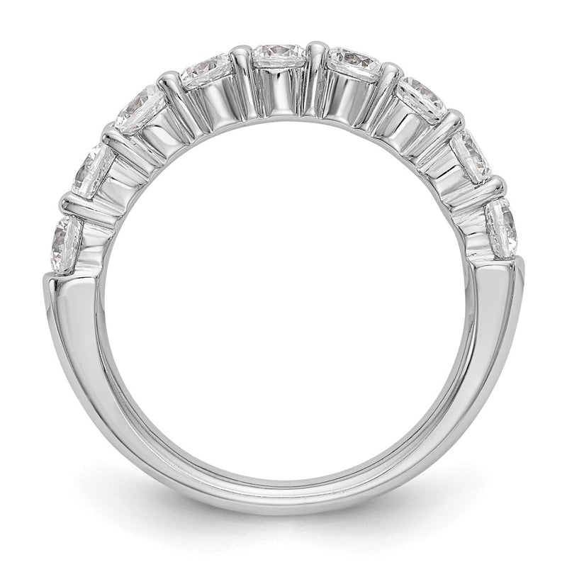 14k White Gold 1 Ct. Lab Grown Diamond VS/SI+ G+ Nine Stone Fashion band