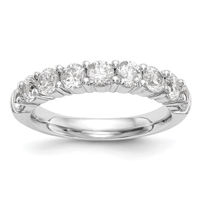 14k White Gold 1 Ct. Lab Grown Diamond VS/SI+ G+ Nine Stone Fashion band