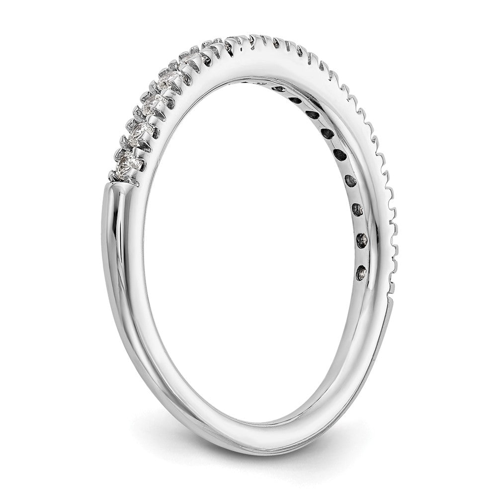 14K White Gold Real Diamond Band