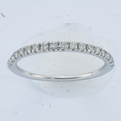 14K White Gold Real Diamond Band