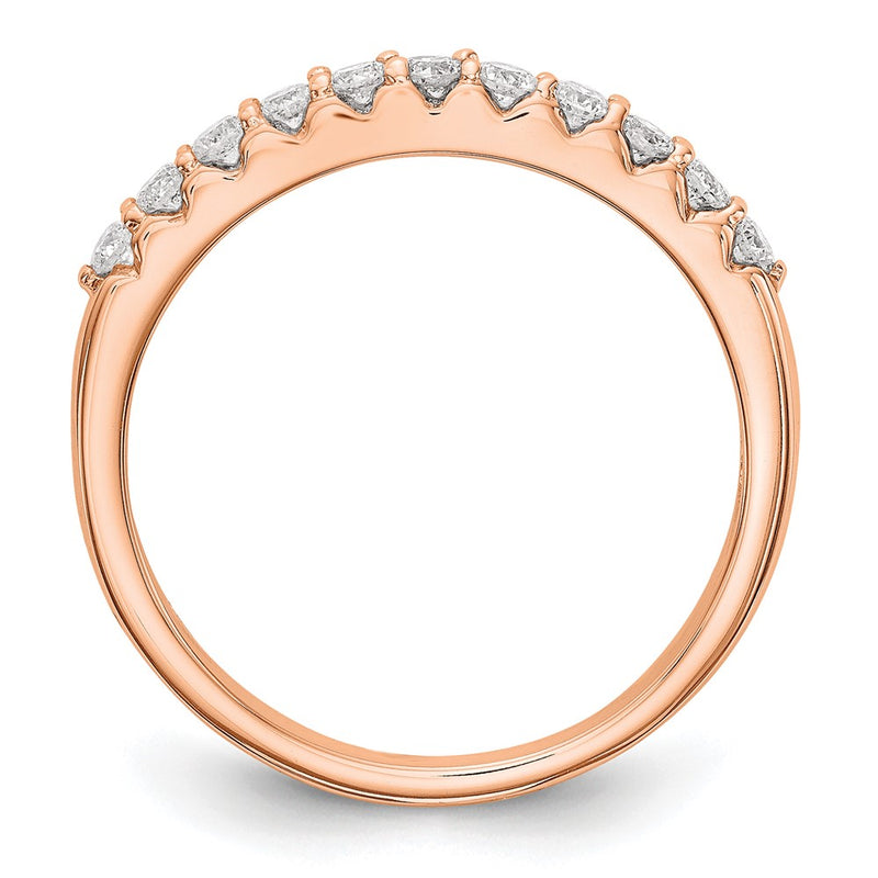 14K Rose Gold Real Diamond Band