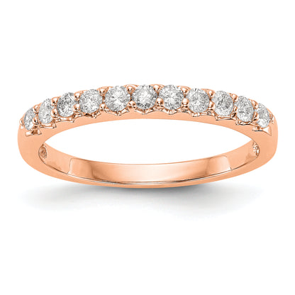 14K Rose Gold Real Diamond Band