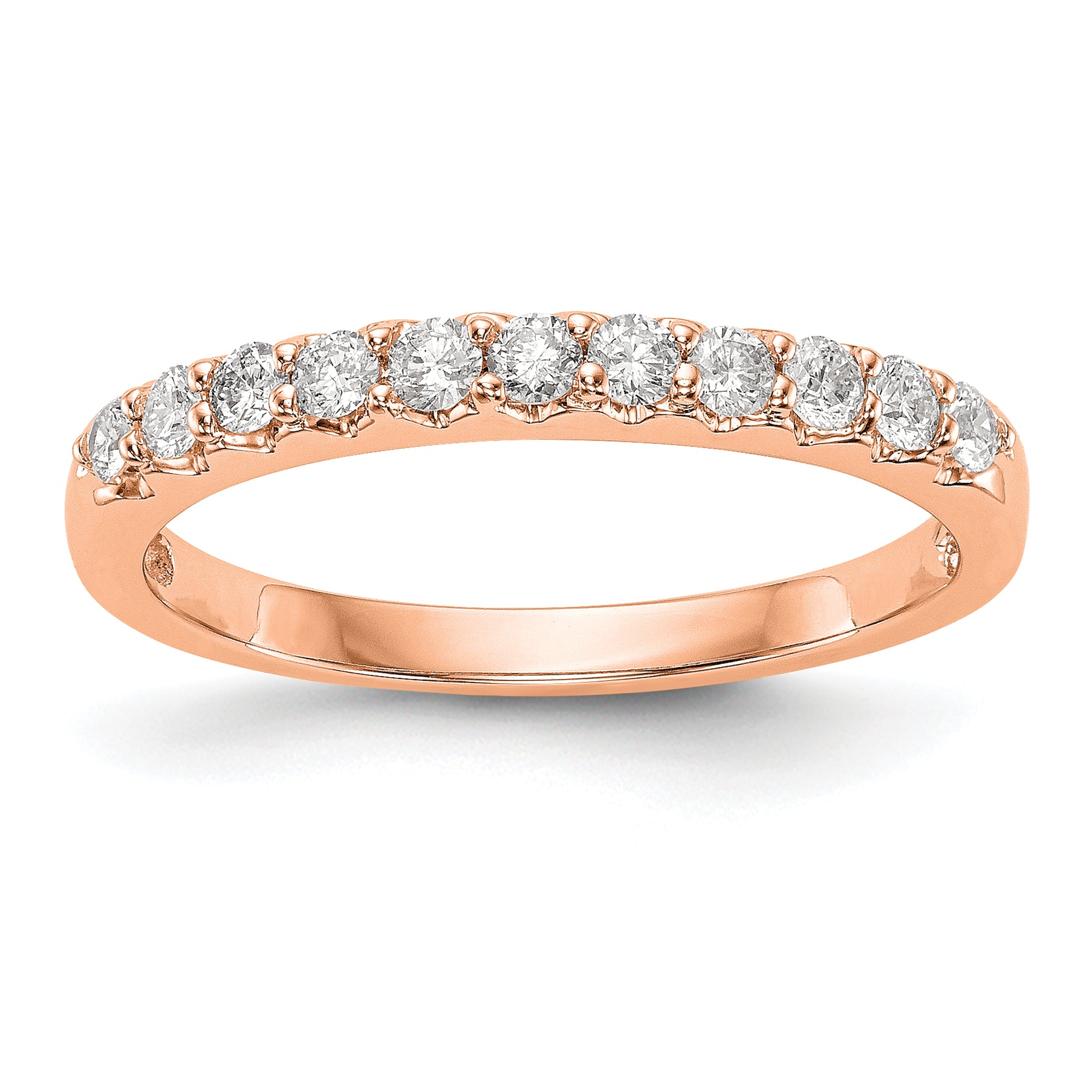 14K Rose Gold Real Diamond Band