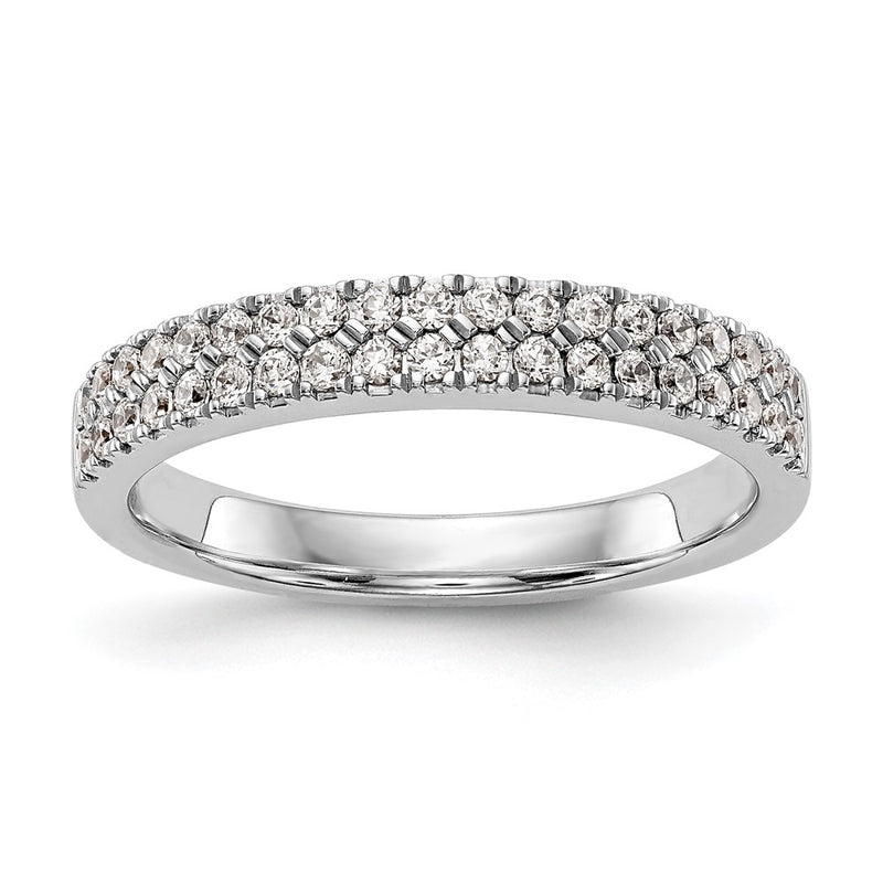 14k White Gold 3/8 Ct. Lab Grown Diamond VS/SI+ G+ Complete Double Row Band