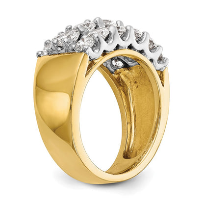 14K Two Tone Diamond Band