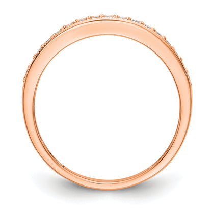 14k Rose Gold 1/6 Ct. Lab Grown Diamond VS/SI+ G+ Wedding Band Ring