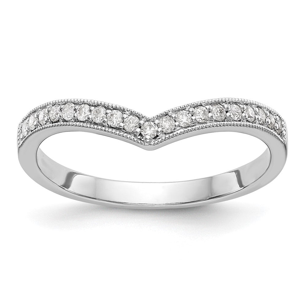 14K White Gold Real Diamond Band