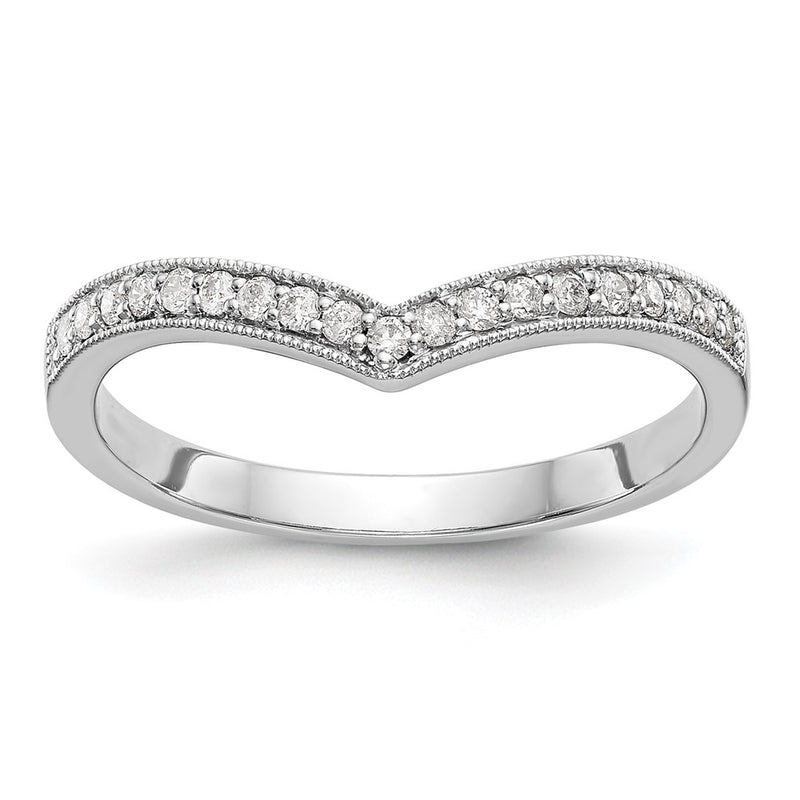 14K White Gold Real Diamond Band