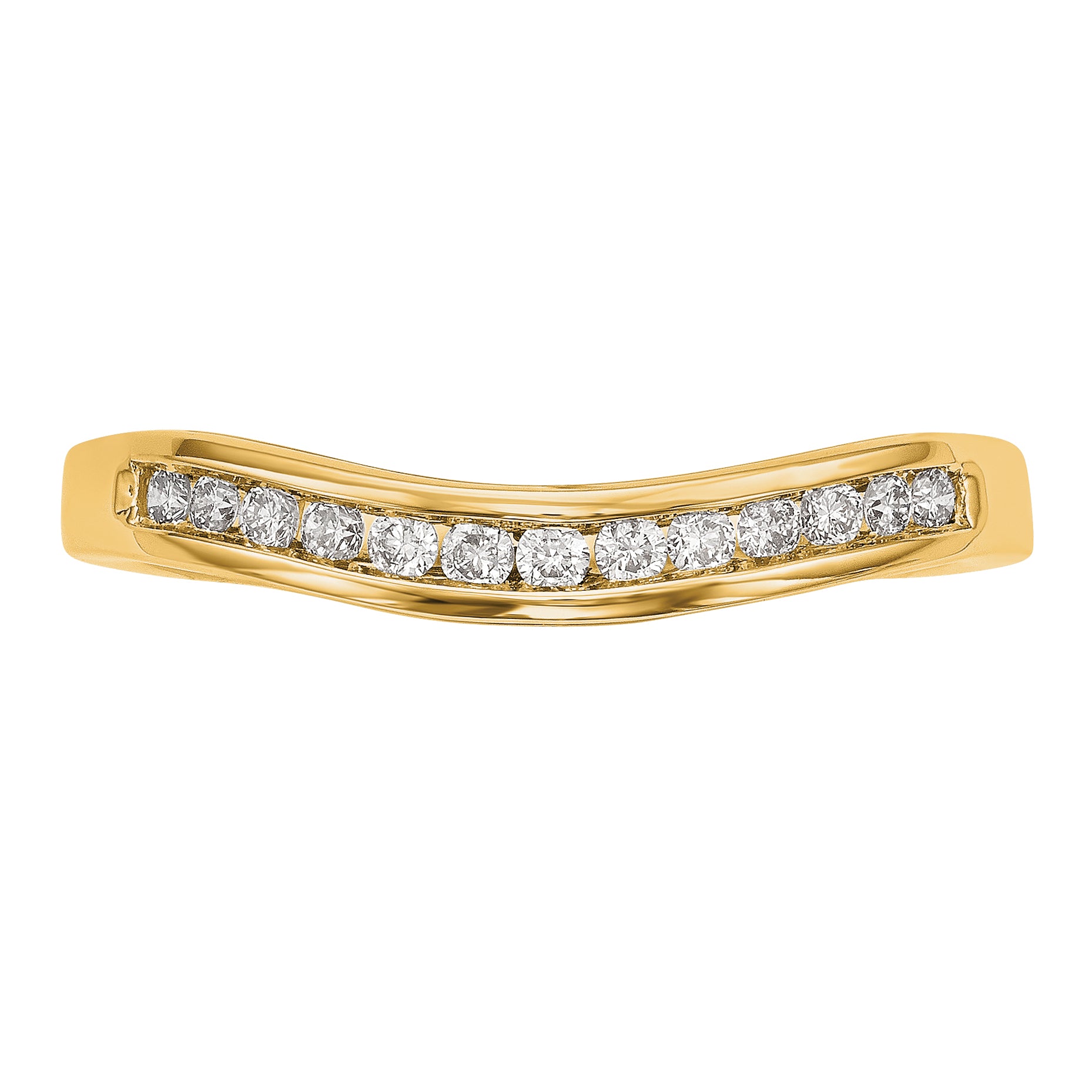 14K Yellow Gold Real Diamond Band