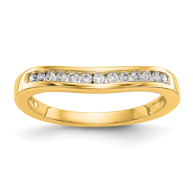 14K Yellow Gold Real Diamond Band