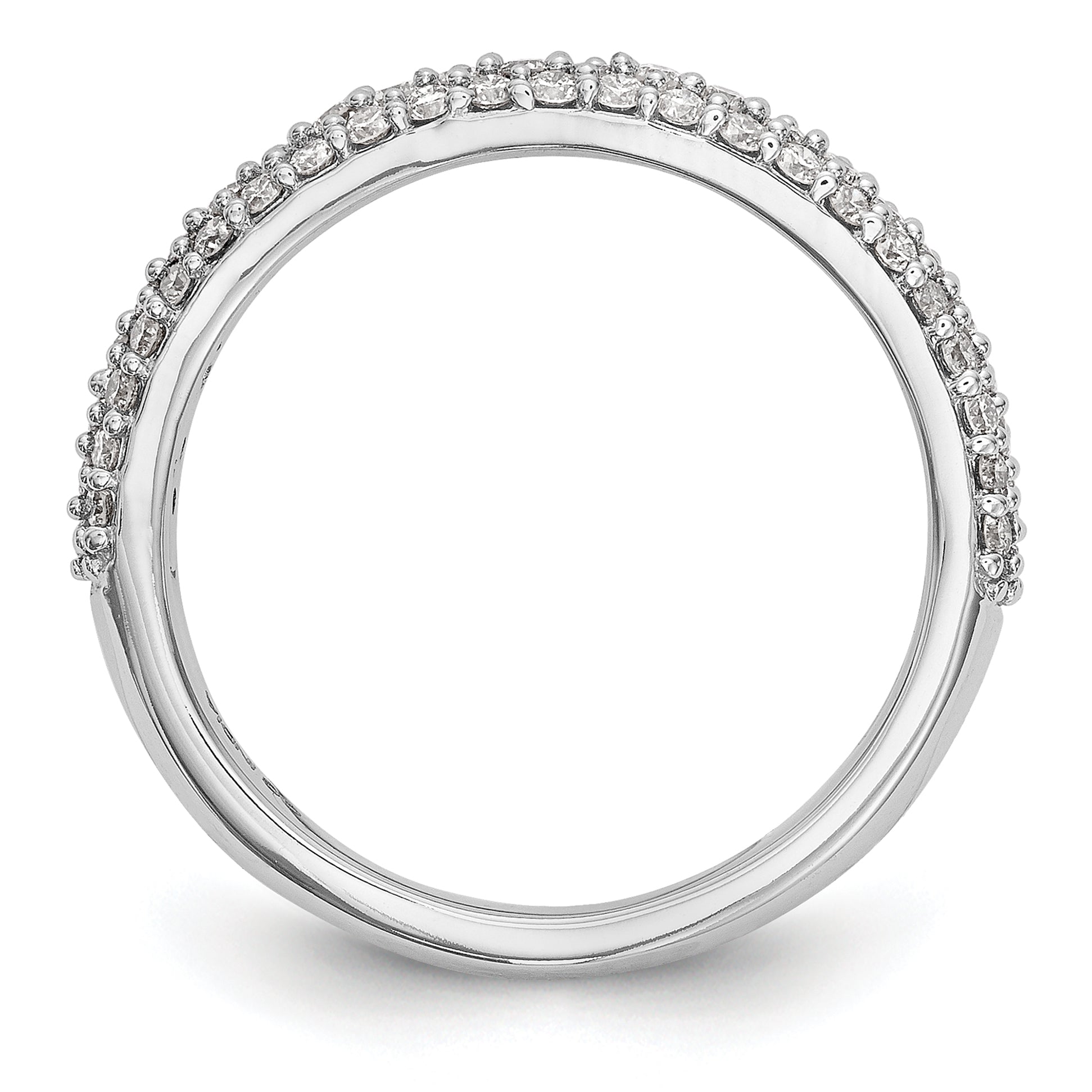 14k White Gold Real Diamond Band Ring