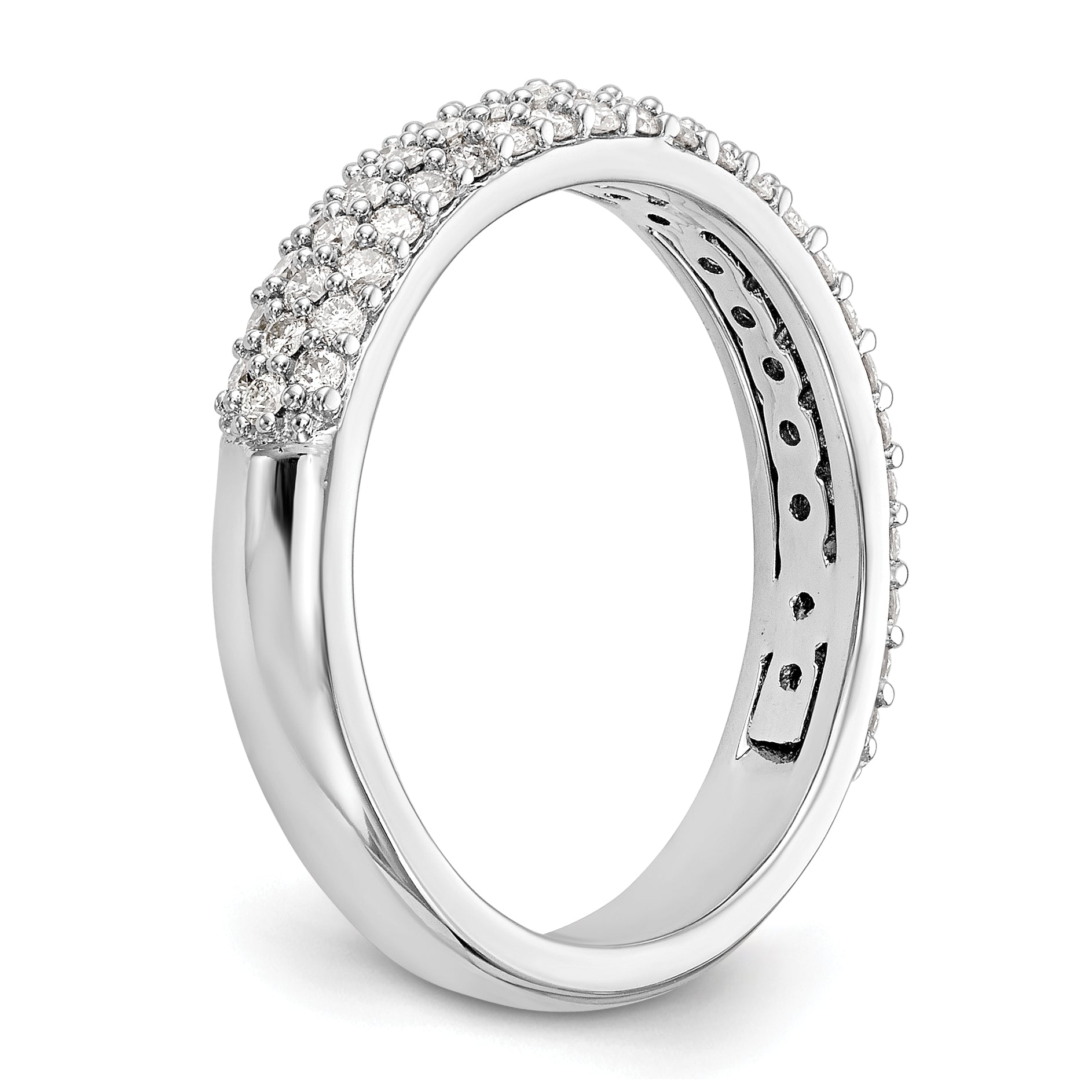 14k White Gold Real Diamond Band Ring