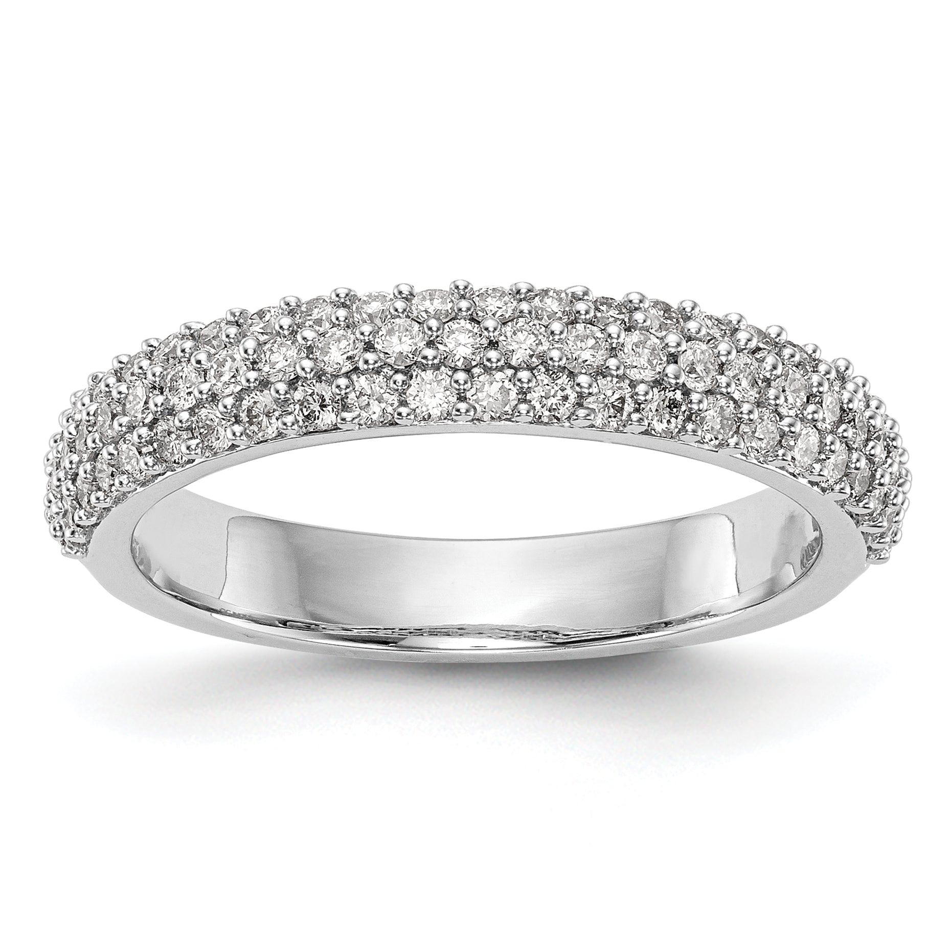14k White Gold Real Diamond Band Ring