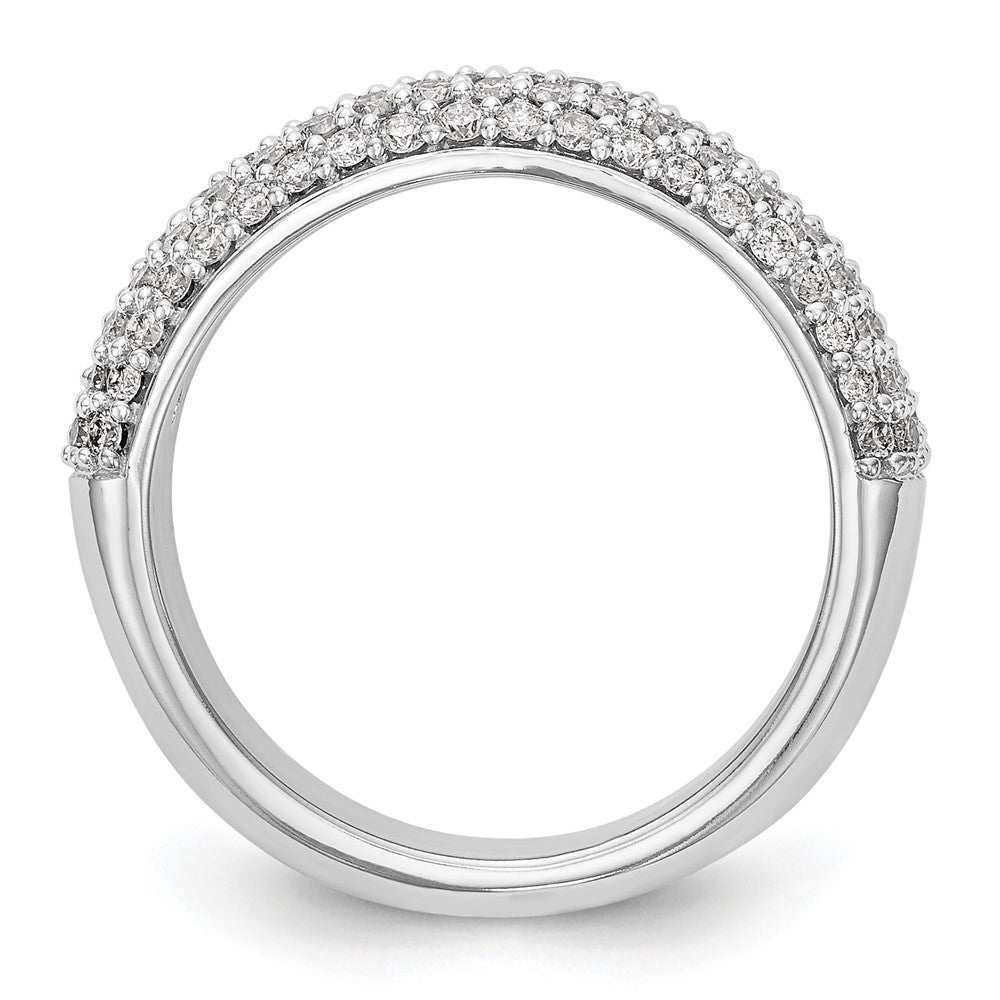 14K White Gold Real Diamond Band