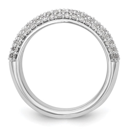 14K White Gold Real Diamond Band