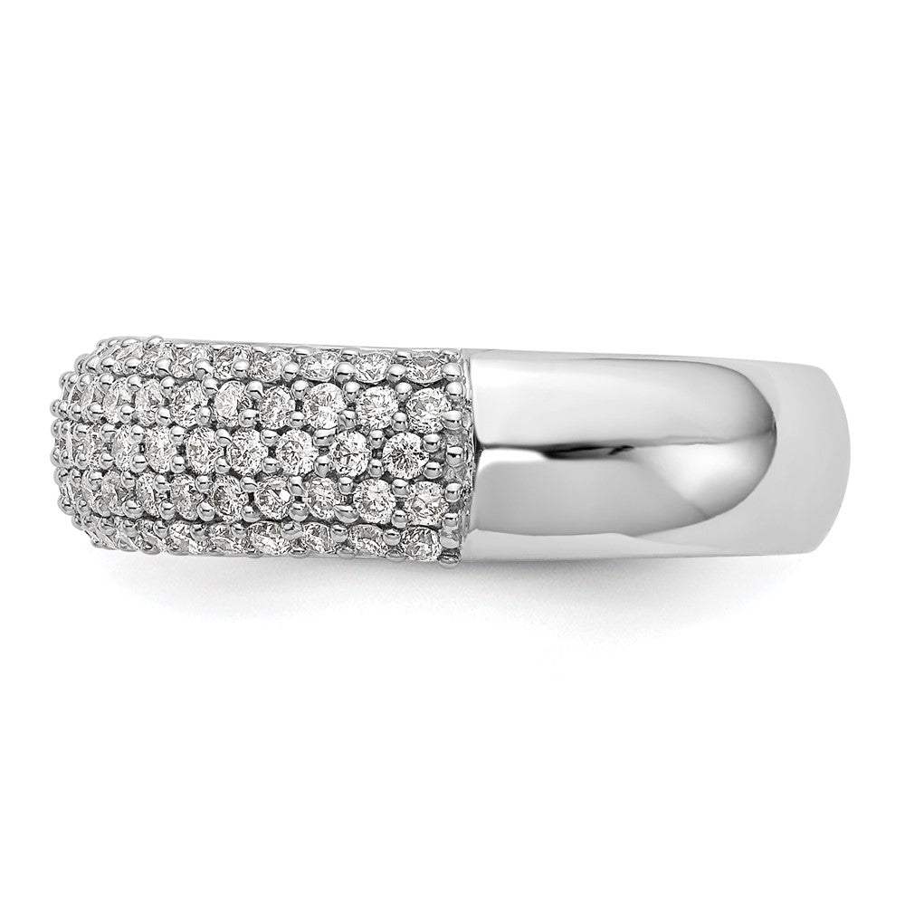 14K White Gold Real Diamond Band