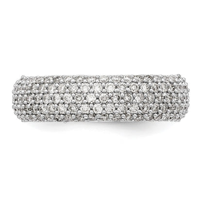 14K White Gold Real Diamond Band