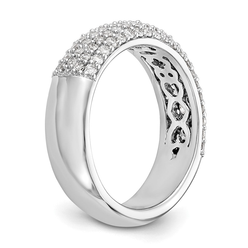 14K White Gold Real Diamond Band