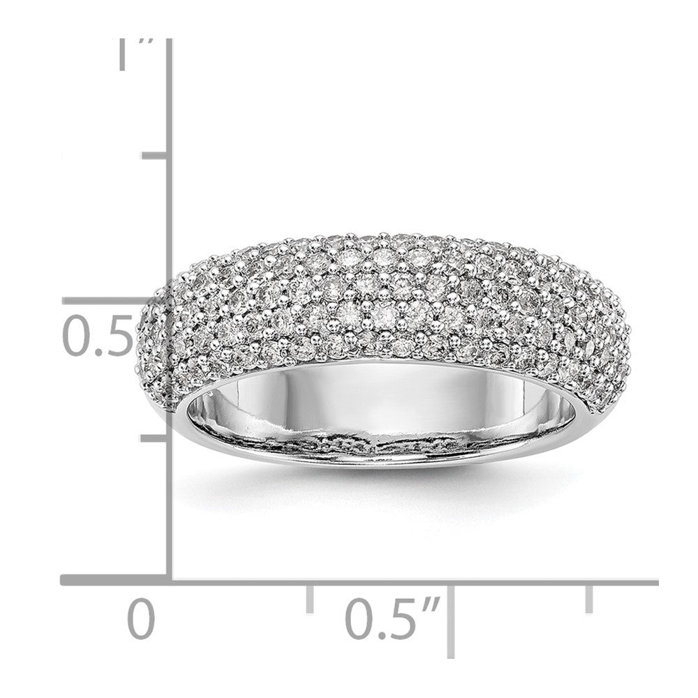 14K White Gold Real Diamond Band