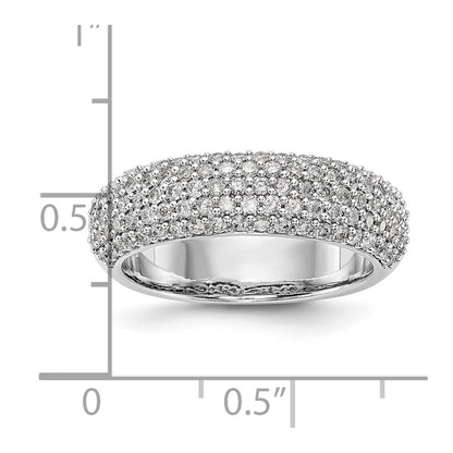 14K White Gold Real Diamond Band