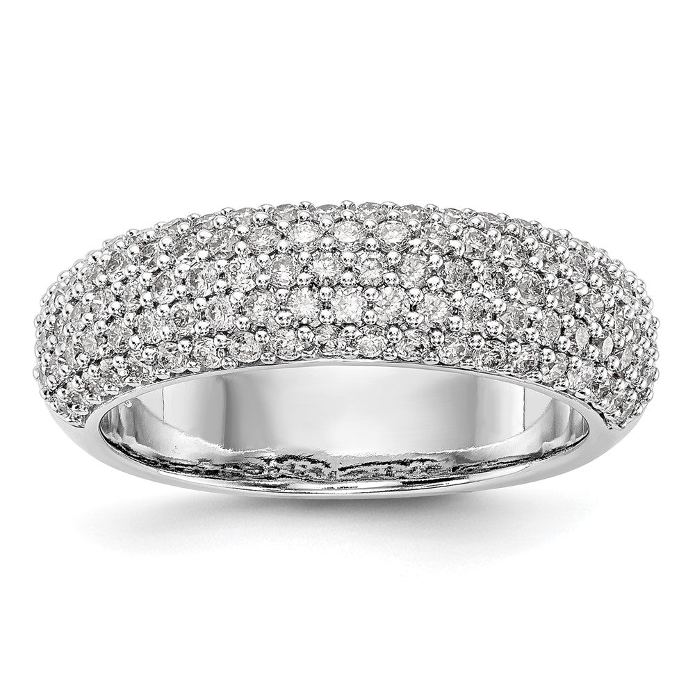 14K White Gold Real Diamond Band